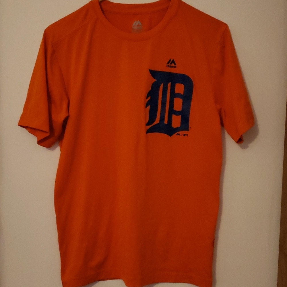 Detroit Tigers Orange Majestic Tee Adult Small